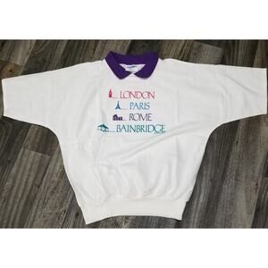 Vintage Bainbridge T Shirt 90s Medium Tourism Women's 3/4 Longsleeve